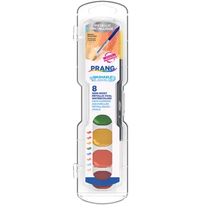 Prang Washable Watercolor Paint Set, 8 Assorted Metallic Colors, 1 Count