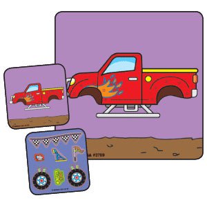 Sticker Make-A-Sticker™ 90 per Unit Monster Truck Make - A - Sticker , Assorted 2-1/2 X 2-1/2 Inch