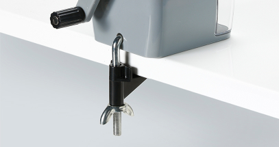 Clamp your Dahle sharpener firmly to a take edge to prevent wobbling.