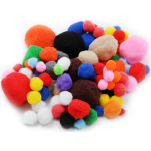 Creative Arts&trade; Pom-Poms, Assorted Sizes/Colors, Bag of 100