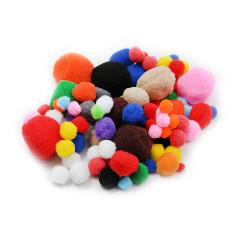 Creative Arts™ Pom-Poms, Assorted Sizes/Colors, Bag of 100