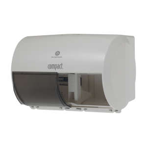 GEO56797A, Georgia Pacific,  Compact 2-roll Side-by-side Coreless High-capacity Toilet Paper Dispenser, White