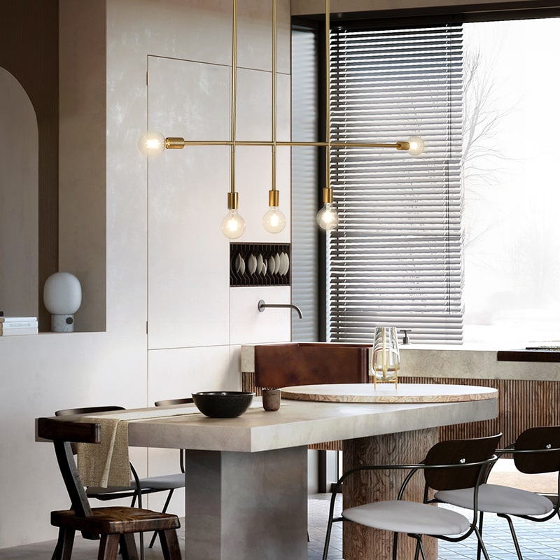 Modern Pendant Modern Style Pendant 5 Light — installation 1
