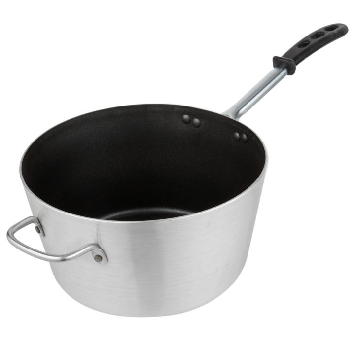 7 ½-quart Wear-Ever® tapered aluminum saucepan in Steel Coat x3™ nonstick coating with silicone TriVent™ handle