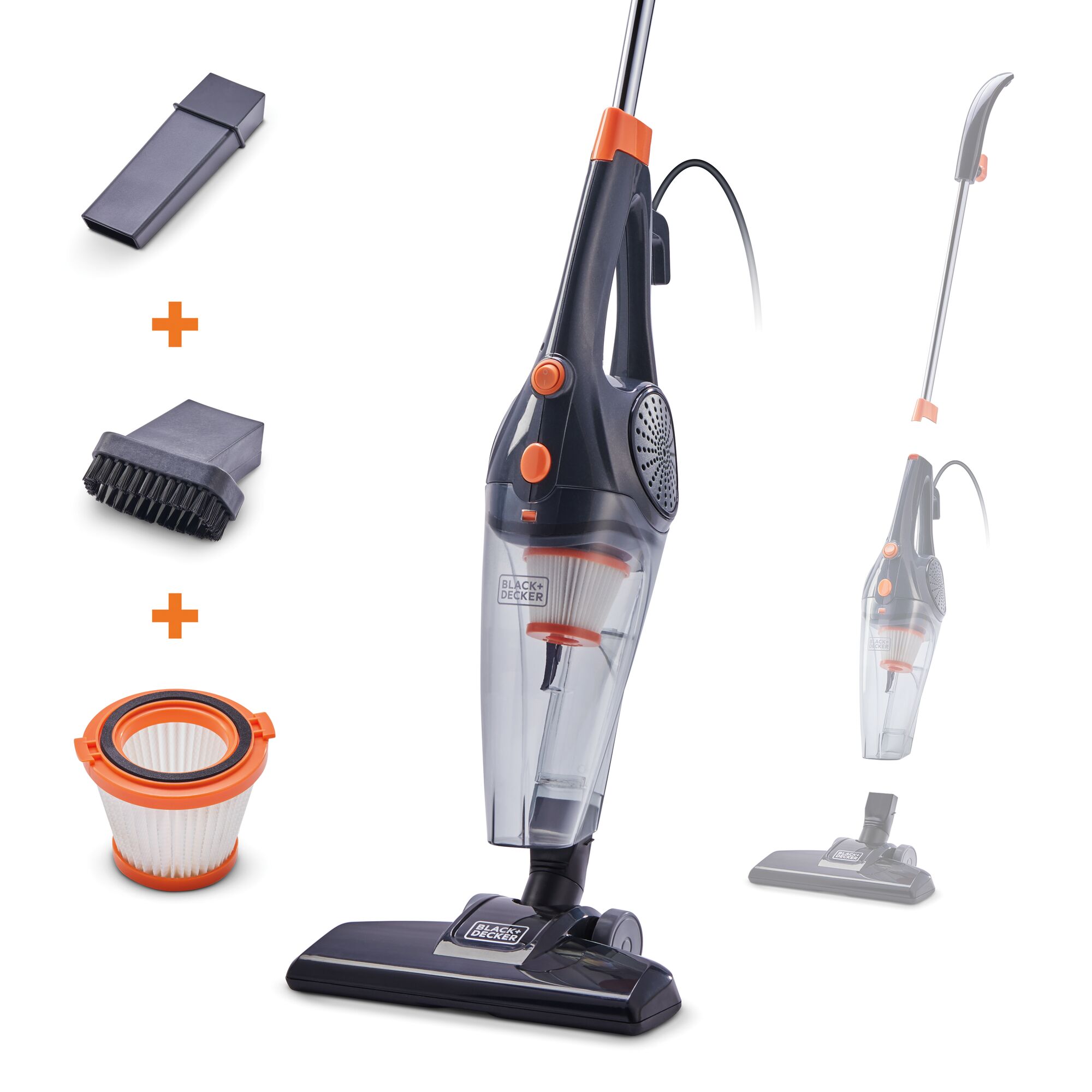 3In1 Upright Stick And Handheld Vacuum Cleaner and accessories