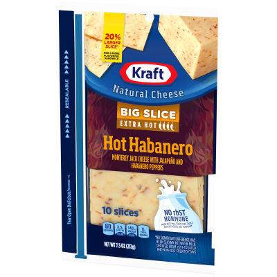 Kraft Big Slice Hot Habanero Natural Cheese Slices 7.5 oz Film Wrapped