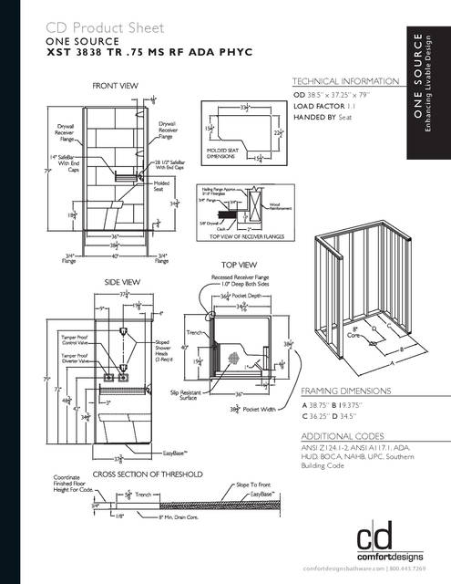 Tech Data Sheet — Cd Shower Tech Data Xst 3838tr 75 Ms Rf ADA Phyc