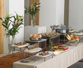 Contoured buffet station in black
