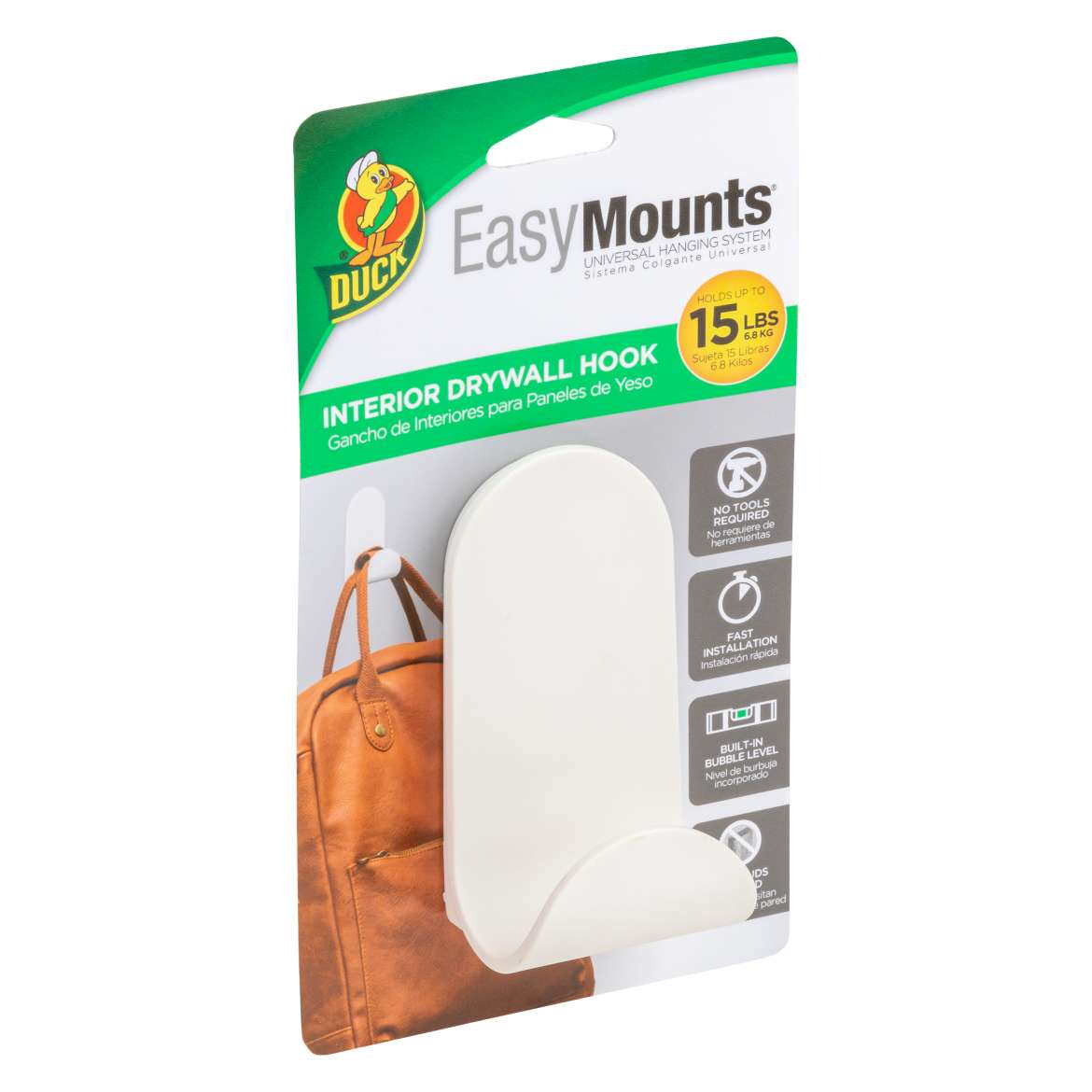 Duck® Brand EasyMounts® Interior Drywall J-Hook – White
