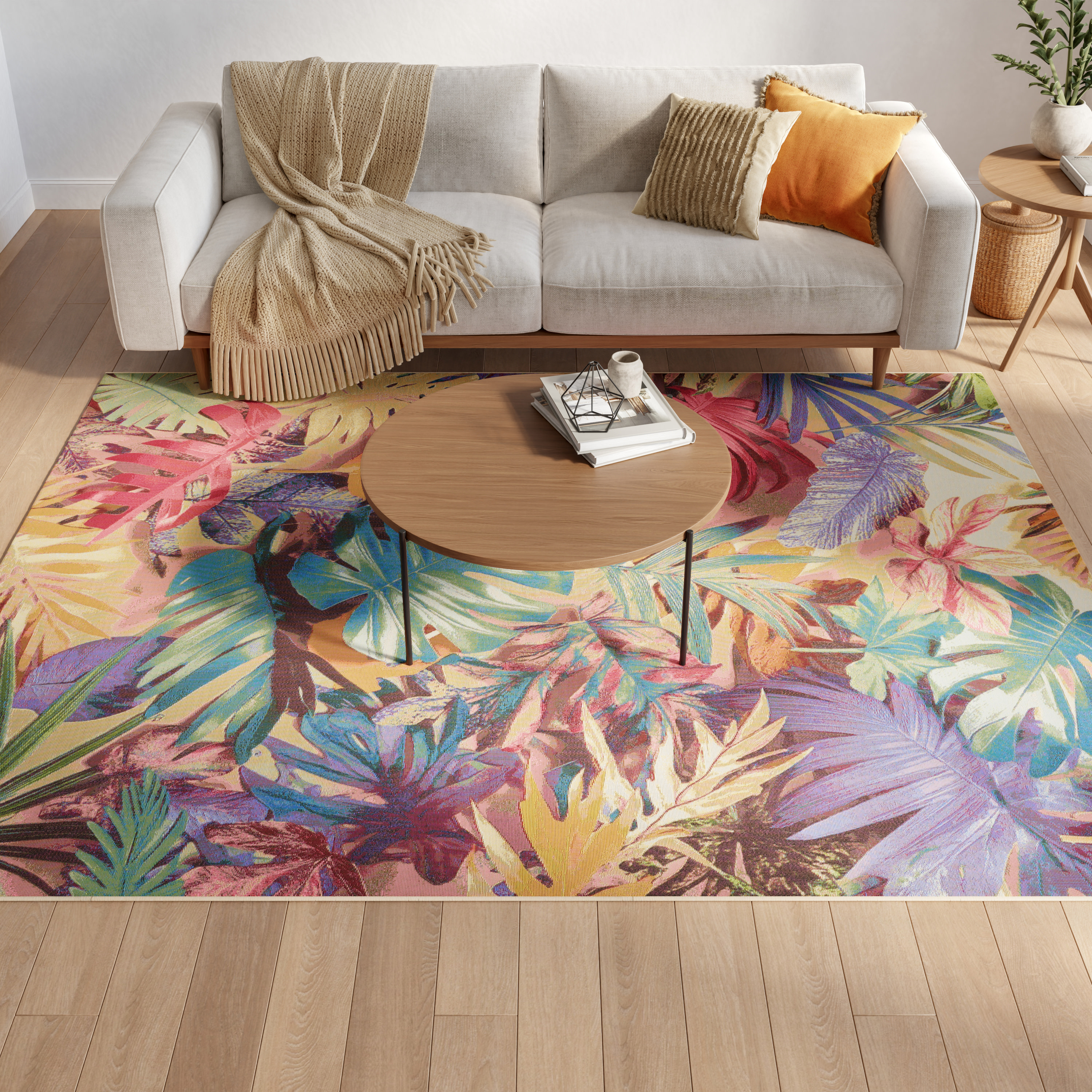 Nourison Color Splash 5'3" x 7'3" Multicolor Tropical Rug
