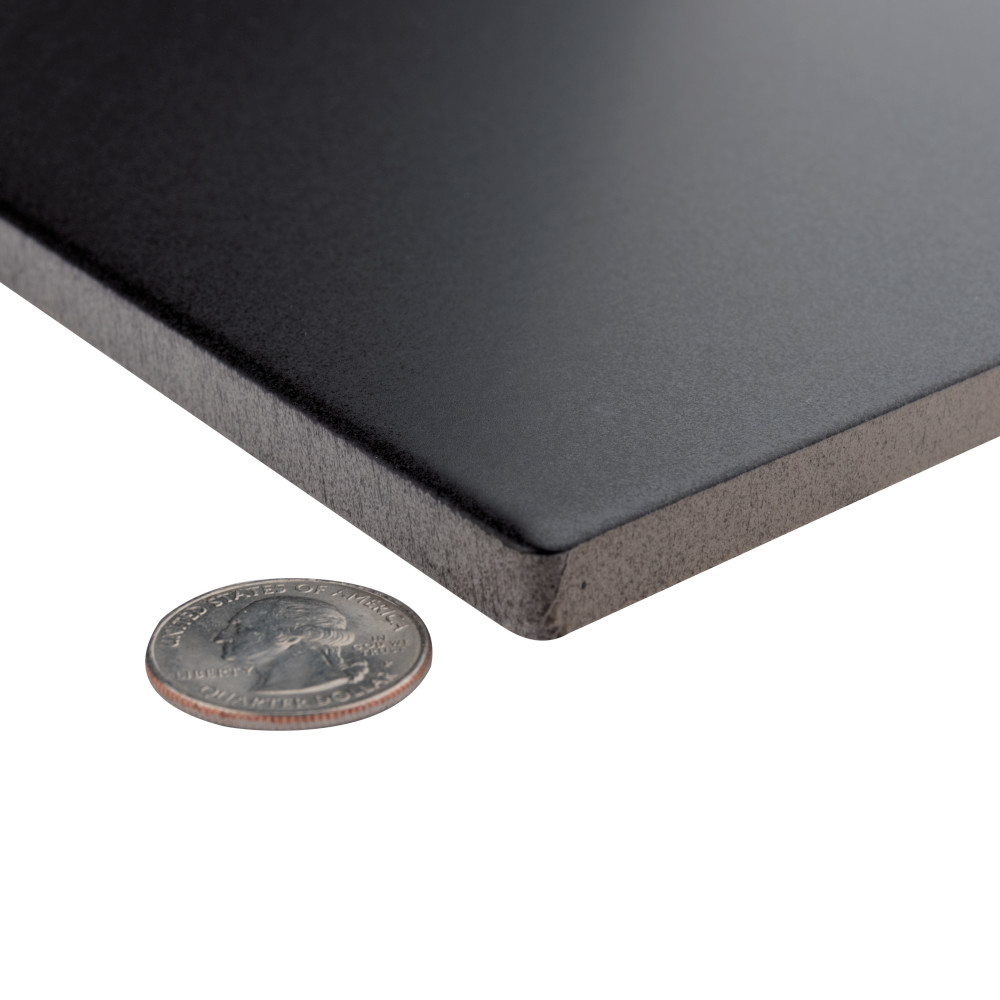 Textile Basic Kayak Black 6-1/2 in. x 12-1/2 in. Porcelain Floor and Wall Tile