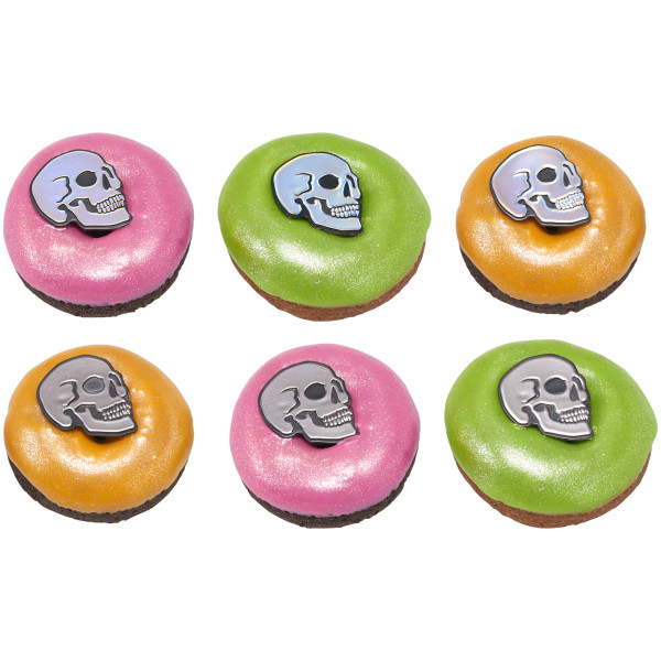 Metallic Skull Cupcake Rings