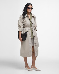 Garbo Showerproof Trench Coat Light Sand/Rosemary Tartan