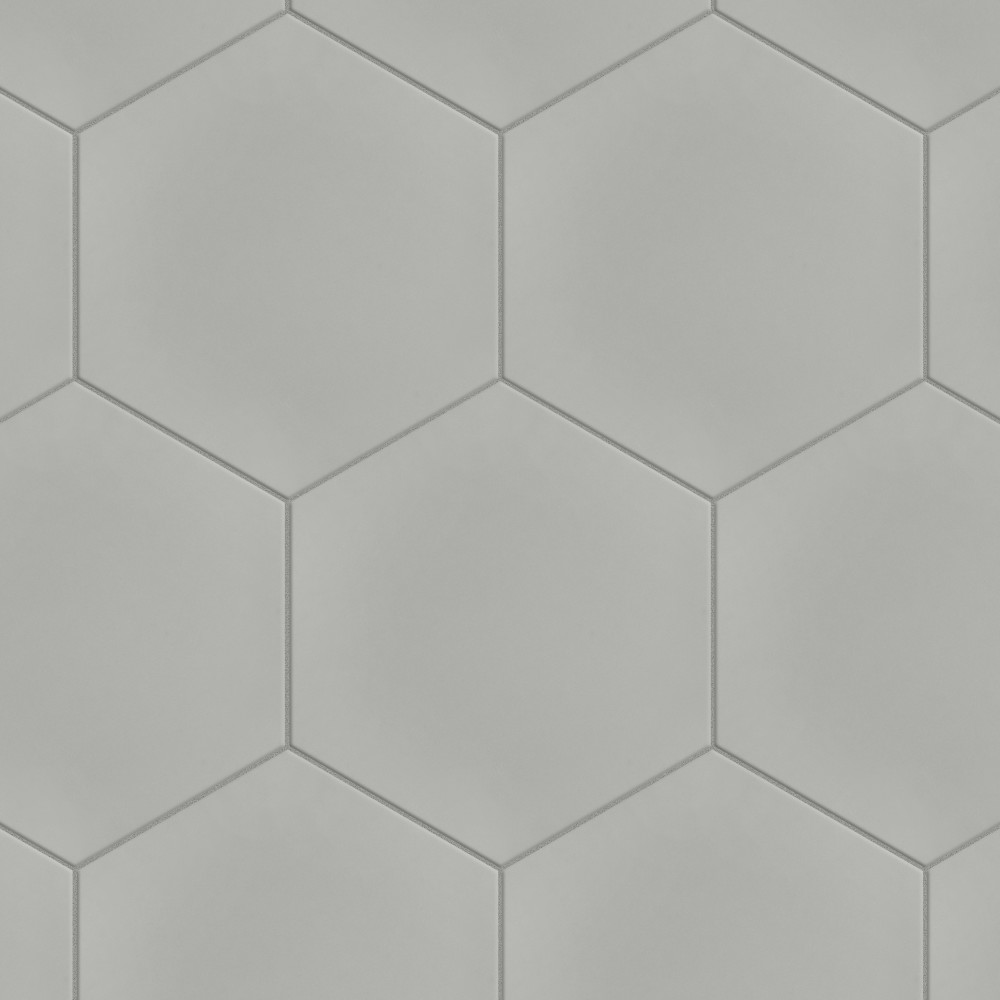 Textile Basic Hex Silver 8-5/8 in. x 9-7/8 in. Porcelain Floor and Wall Tile