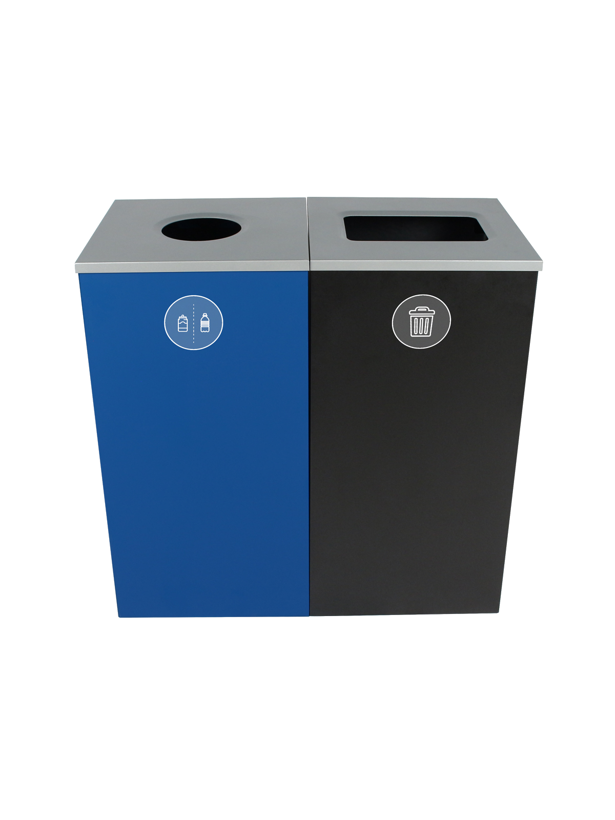 SPECTRUM – Double – Kit – Cans & Bottles-Waste – Circle-Full – Blue-Black