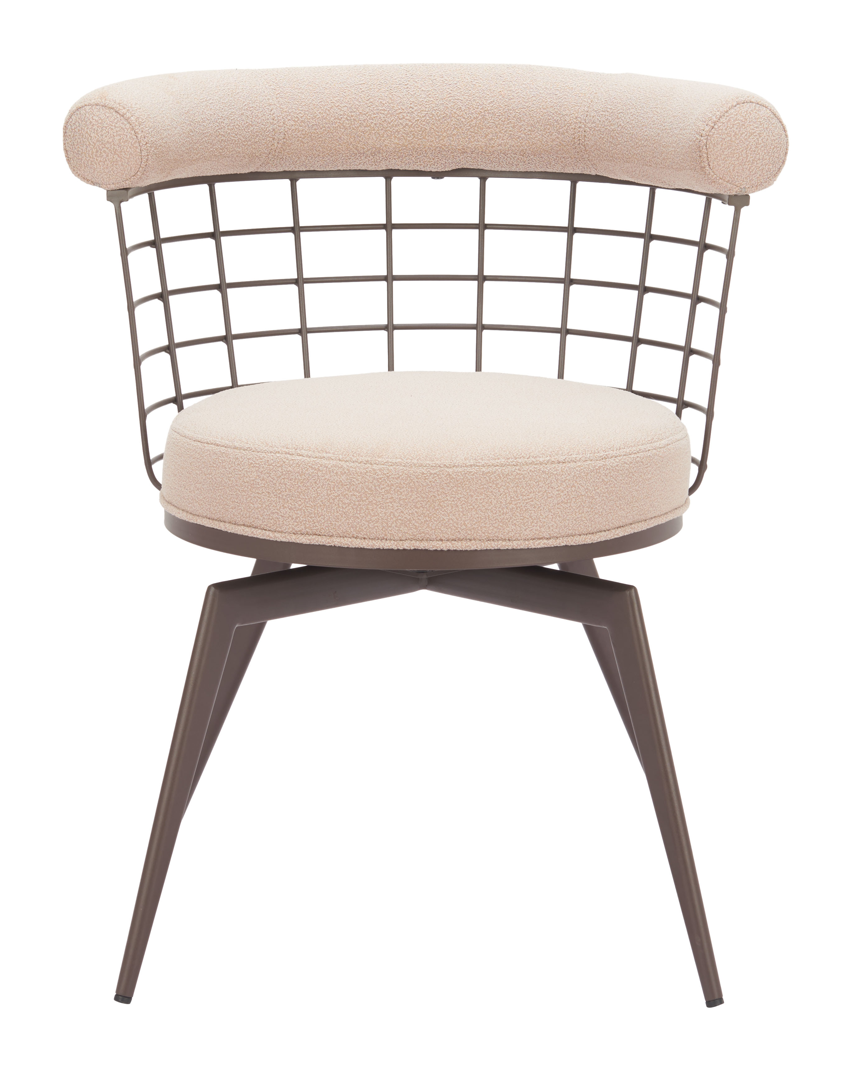 Saku Swivel Dining Chair Beige & Brown product image