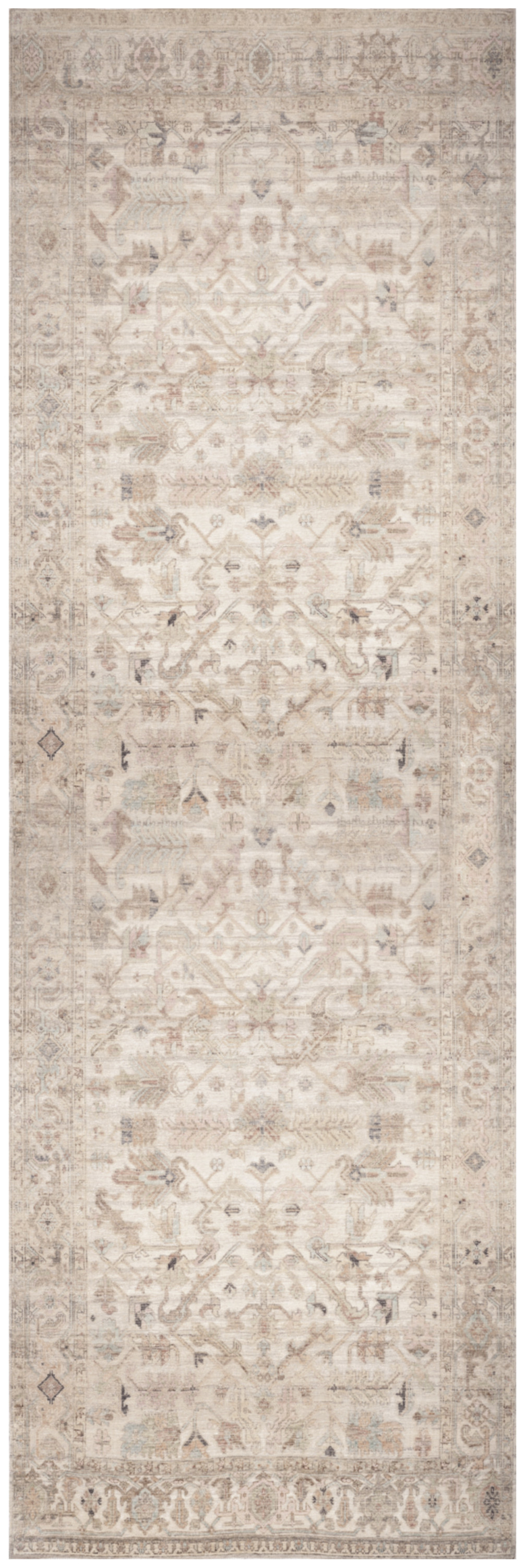 Nourison Vintage Washables 2' x 6' Beige Vintage Indoor Rug