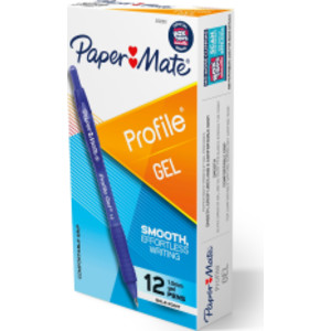 Paper Mate&reg; Gel Pen, Profile Retractable Pen, 1.0mm, Blue, 12 Count