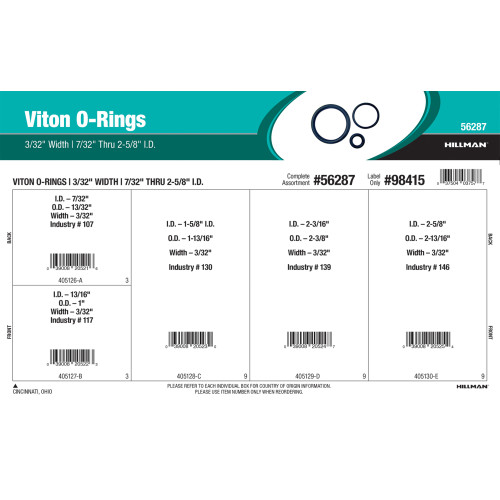 Viton O-Ring Assortment (7/32