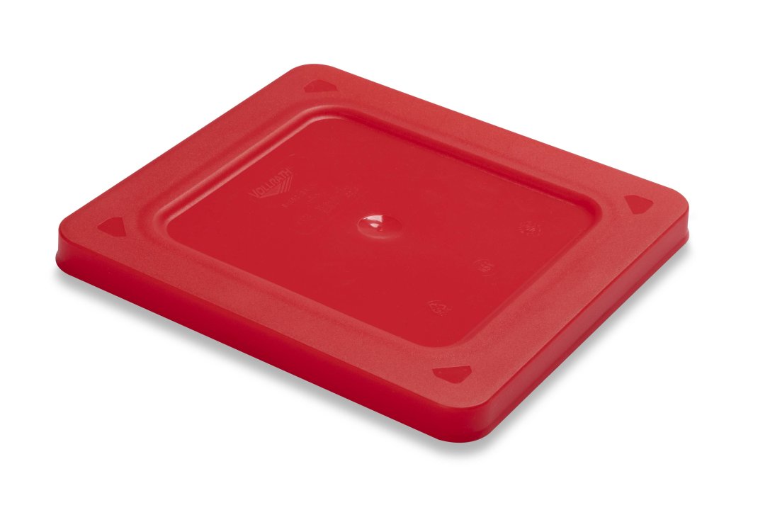 Sixth-size Super Pan V® flexible steam table hotel pan lid in red