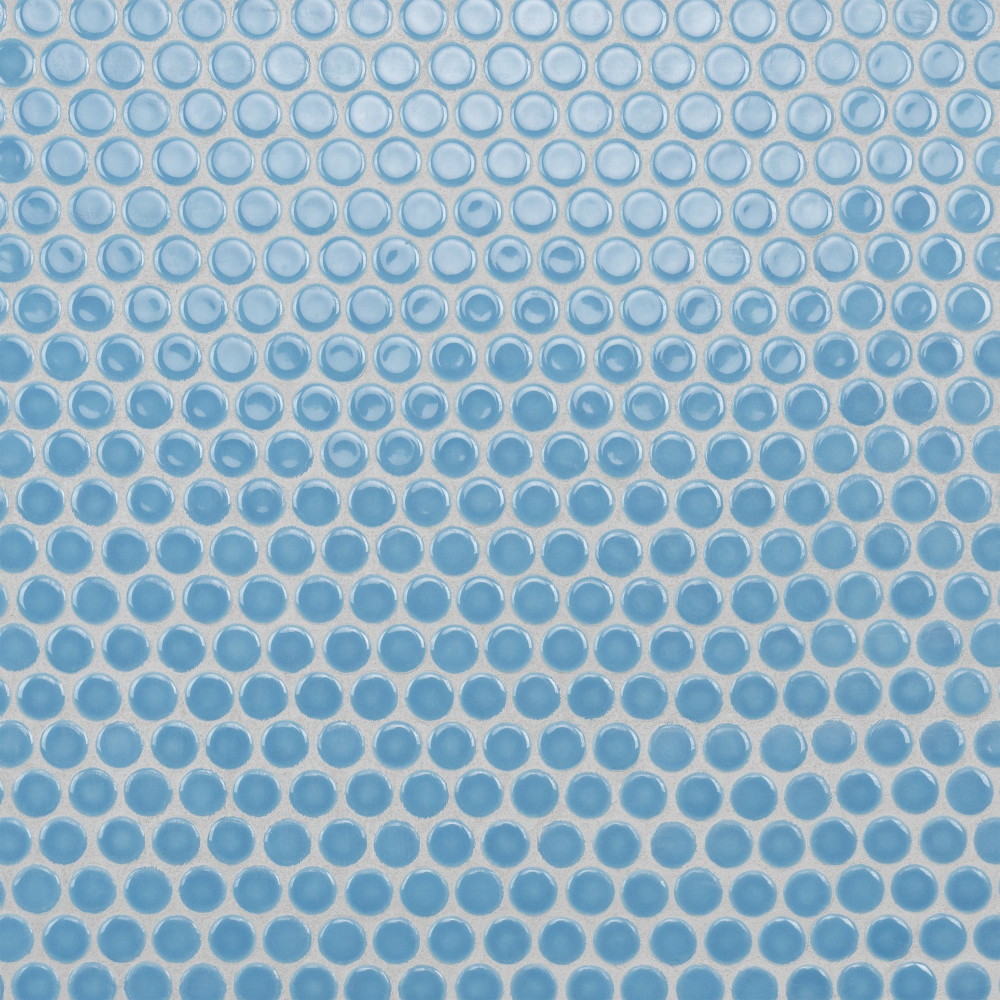 Hudson Penny Round Light Blue 11.88x12.63 Round Porcelain Floor and Wall Digital Pattern