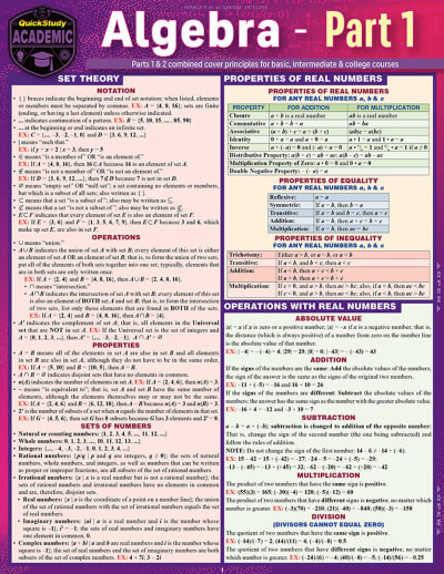 Algebra 1 Quick Study