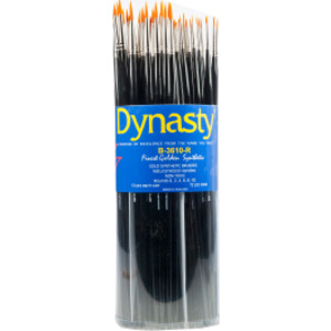 Finest Golden Synthetic Round Brush Canister, 72 Brushes