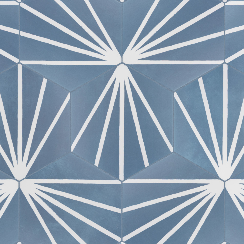 Horizon Dusk Hex Azul 7.75x9 Hexagon Ceramic Floor and Wall Digital Pattern