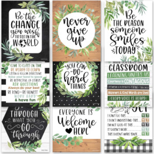 Boho Farmhouse Growth Mindset Classroom Decor Posters, Set of 9