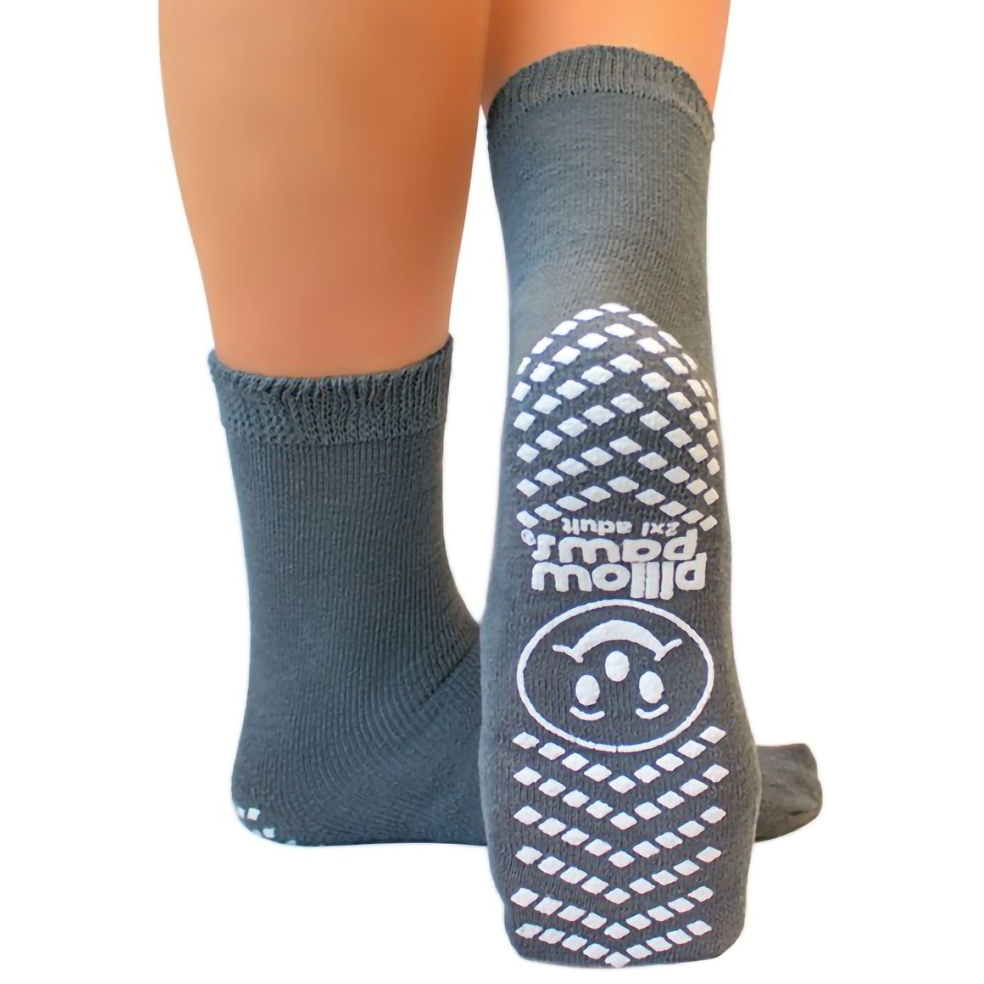 Pillow Paws® Slipper Socks Single Print, 2X-Large, Gray