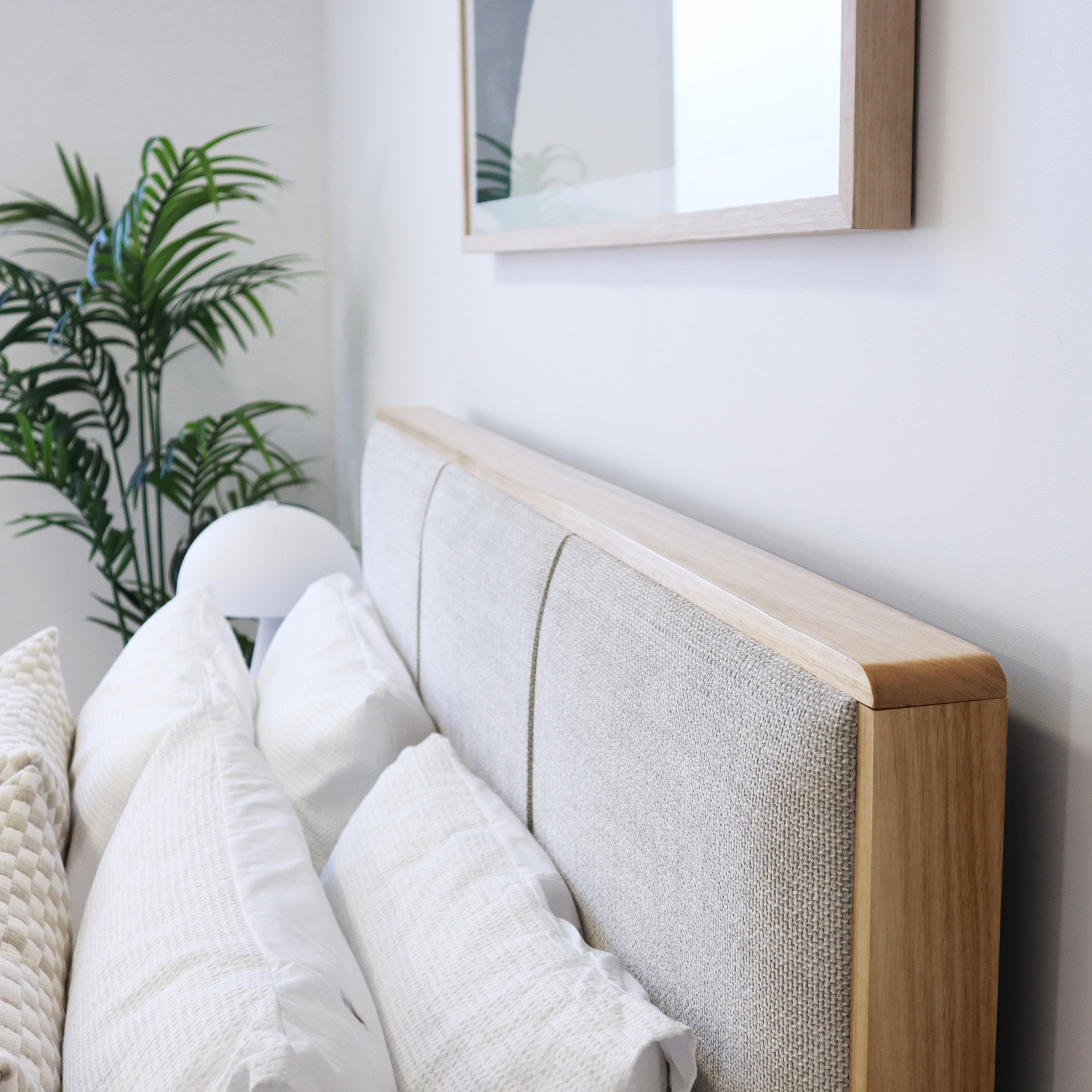 Detail image of the  Bowen Bed Frame, Gas Lift Base, Natural from Forty Winks