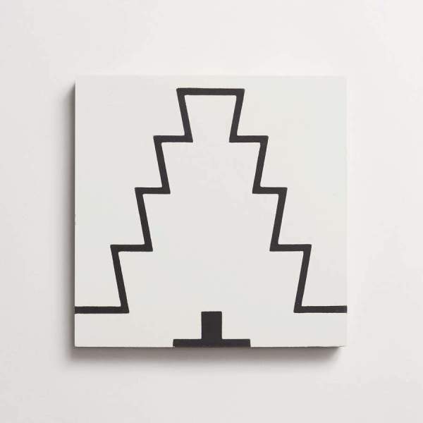 cement: new west pattern one | grande | matte | white + black | sample 