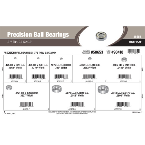 Precision Ball Bearings Assortment (0.375