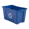 Rubbermaid Commercial, Recycling Bin, 18 gal, Resin, Blue, Rectangle, Receptacle