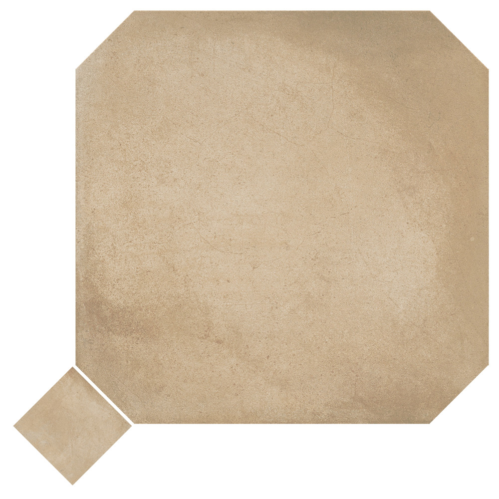 Laverton Octagon Beige with Taco Beige 7-7/8 in. x 7-7/8 in. Porcelain Floor and Wall Tile