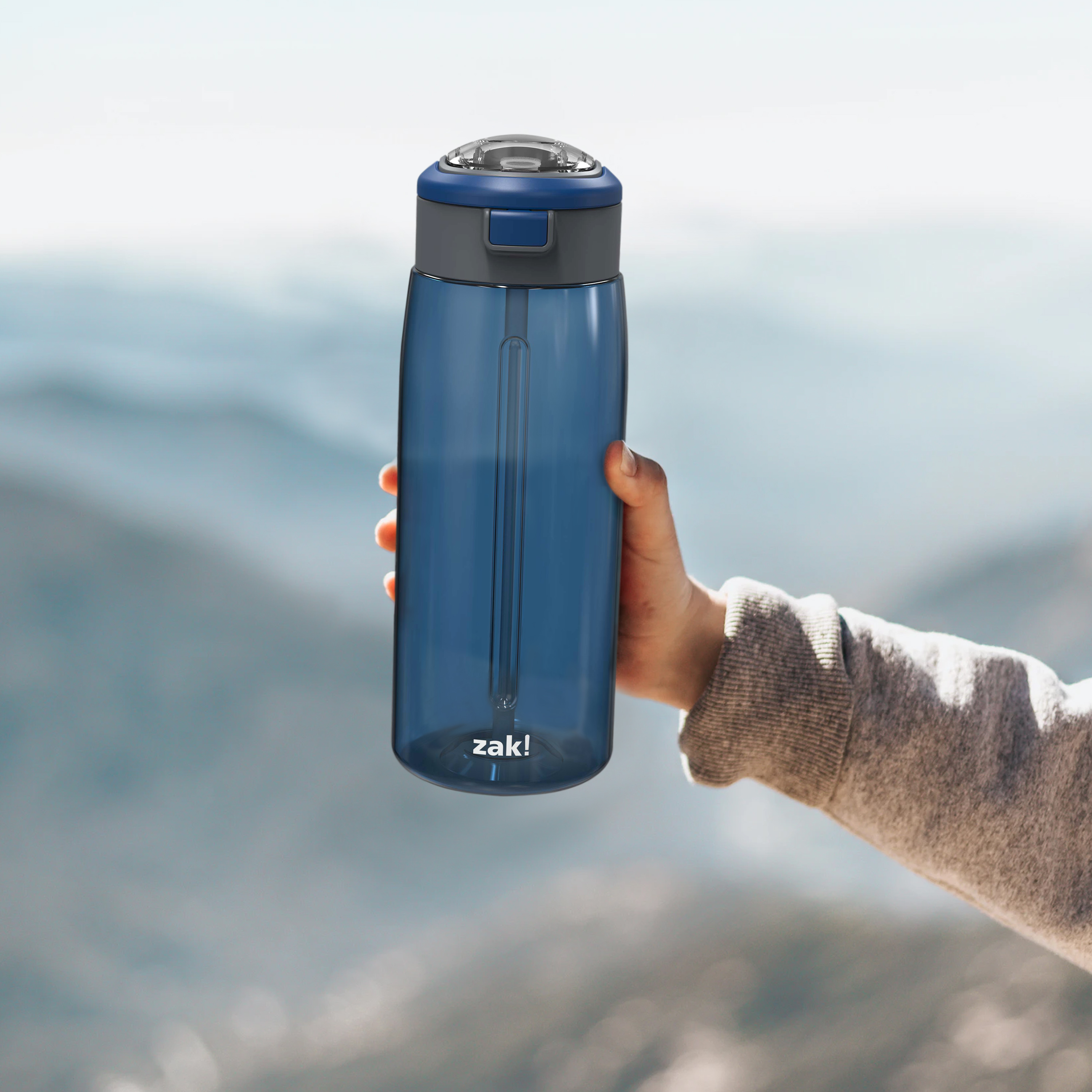 Genesis 32 ounce Reusable Plastic Water Bottle with Interchangeable Spouts, Indigo slideshow image 6 Genesis 32 ounce Reusable Plastic Water Bottle with Interchangeable Spouts, Indigo slideshow image 6