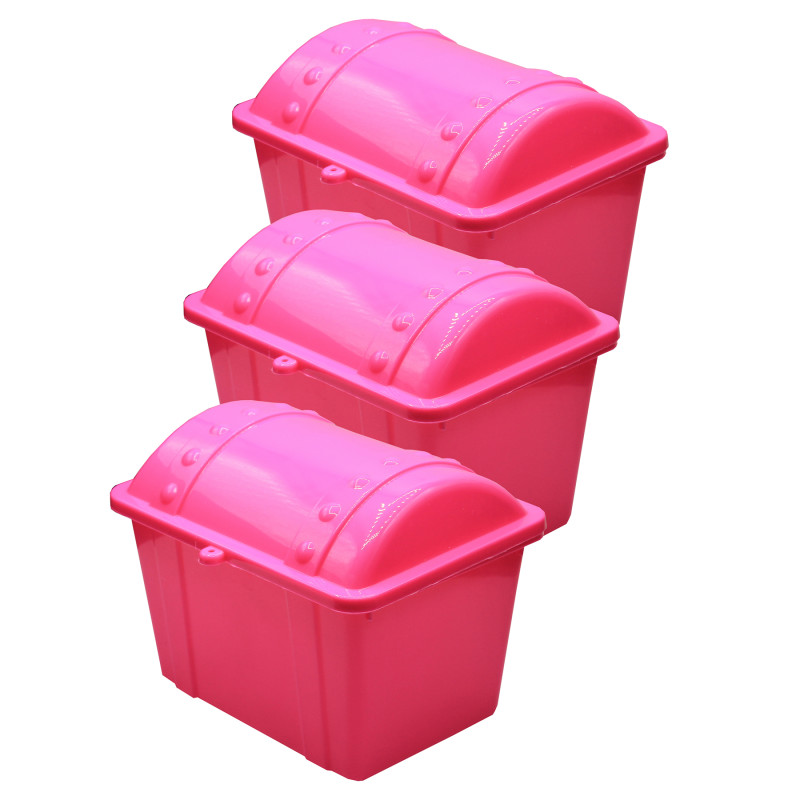 Jr. Treasure Chest, Hot Pink, Pack of 3