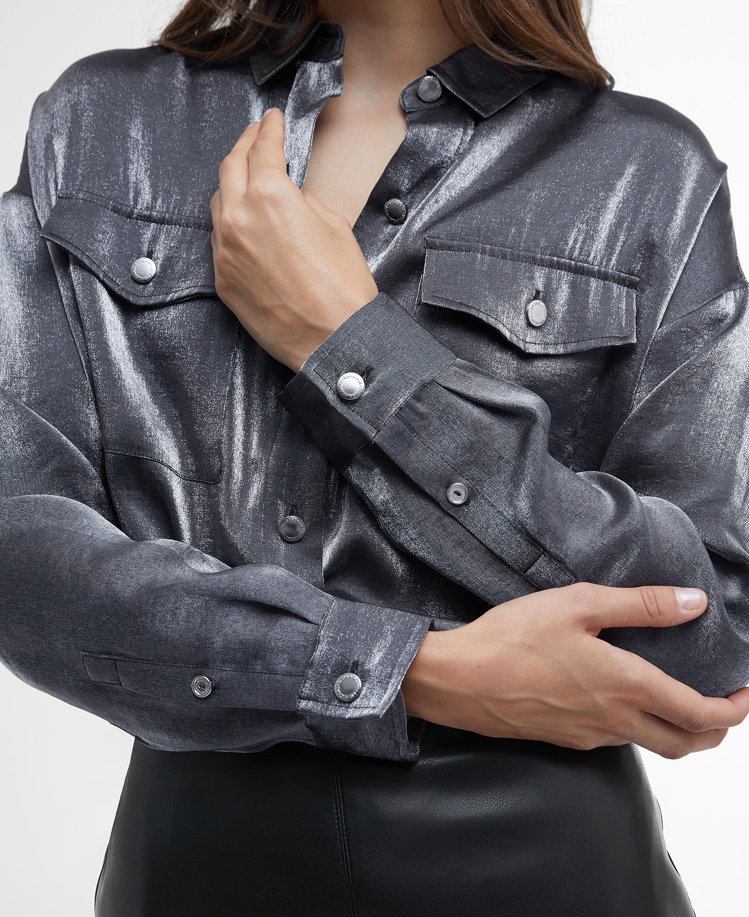 Della Satin Long-Sleeved Shirt image number 4