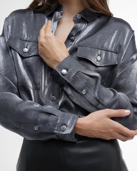 Della Satin Long-Sleeved Shirt