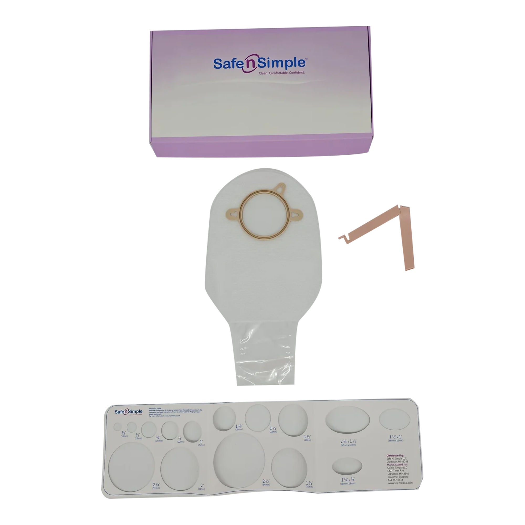 Safe N Simple POUCH, OST 2PC DRN FLNG BELT TAB TRNSPRNT 12" (10/BX 8BX/CS)