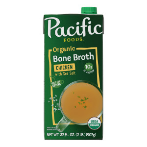 Pacific Foods® Organic Chicken Bone Broth With Sea Salt, 32 oz Carton (12 Pack)