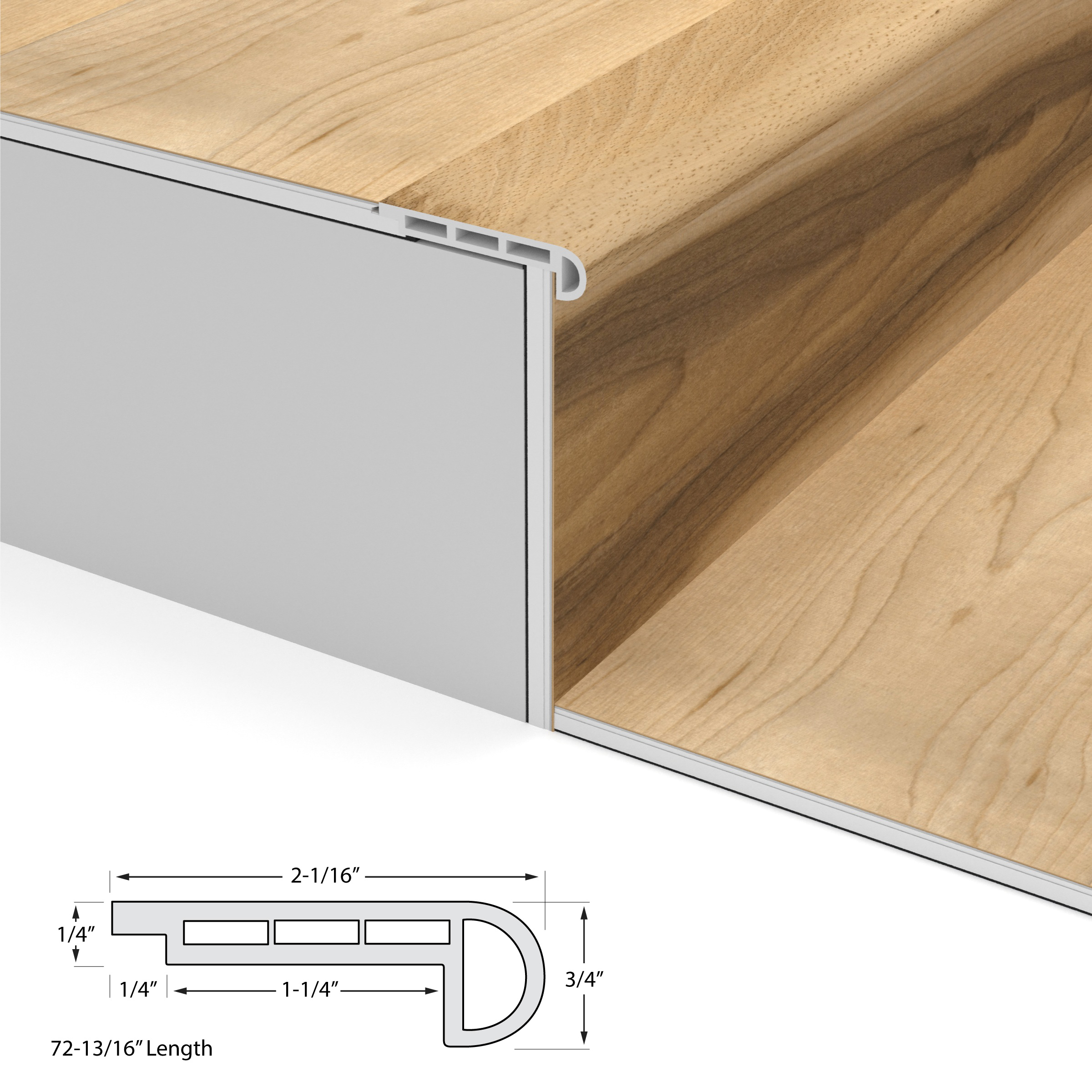 Huntington Hickory Cali Vinyl Stair Nosing Flush view 4
