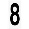 Number Tile Polycarbonate Number "8" Wall Mount Incandescent Black Letter/White Background 5 H x 2.25 W x 0.25 D in.