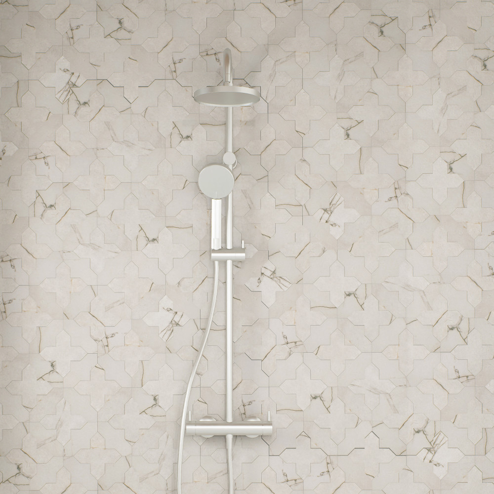 Istanbul Squire Shield Day with Day Cross 6 in. x 8-3/8 in. Porcelain Floor and Wall Tile