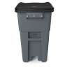 Rubbermaid Commercial, Rollout, 50 gal, Resin, Gray, Square, Receptacle