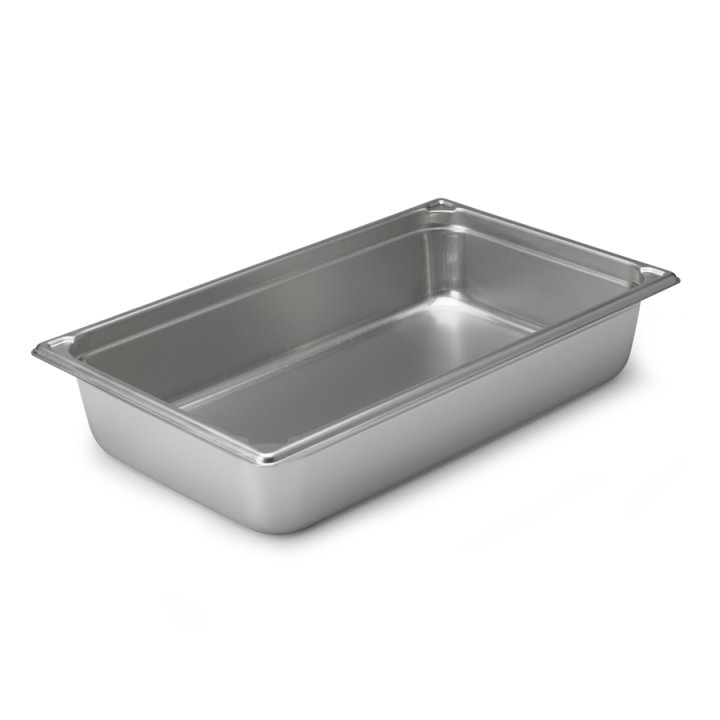 Full-size 2 ½-inch-deep Super Pan® heavy-duty stainless steel transport pan