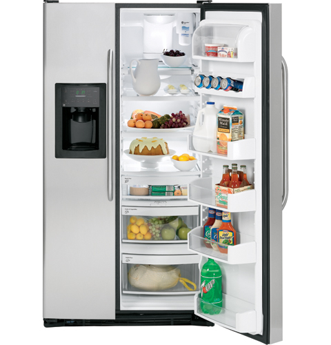 GE® 25.4 Cu. Ft. Stainless Side-By-Side Refrigerator with Dispenser