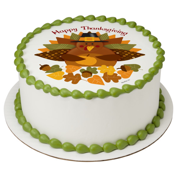 Happy Thanksgiving Turkey PhotoCake® Edible Image®
