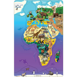 Animal Magnetism&reg; Magnetic Wildlife Map Puzzle: Eurasia & Africa