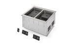 Two-well 120-volt modular drop-in dry induction hot well
